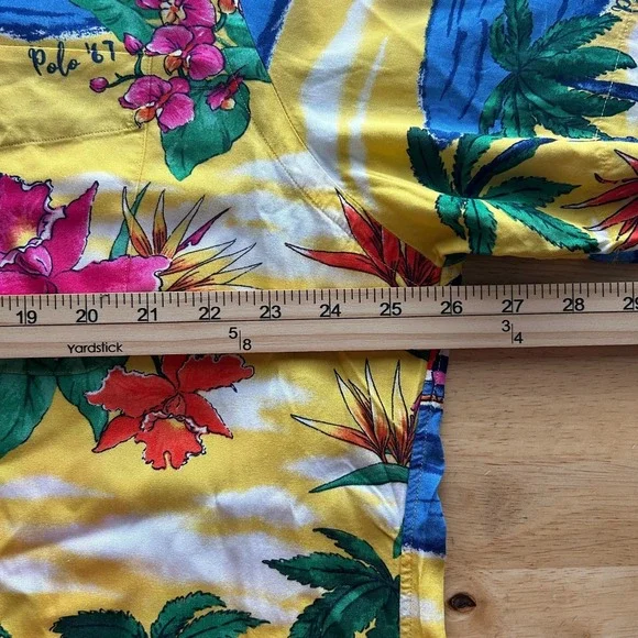 NEW Polo Ralph Lauren Hawaiian Shirt Mens XL Viscose Aloha Floral Sailboats $168 - Picture 6 of 9